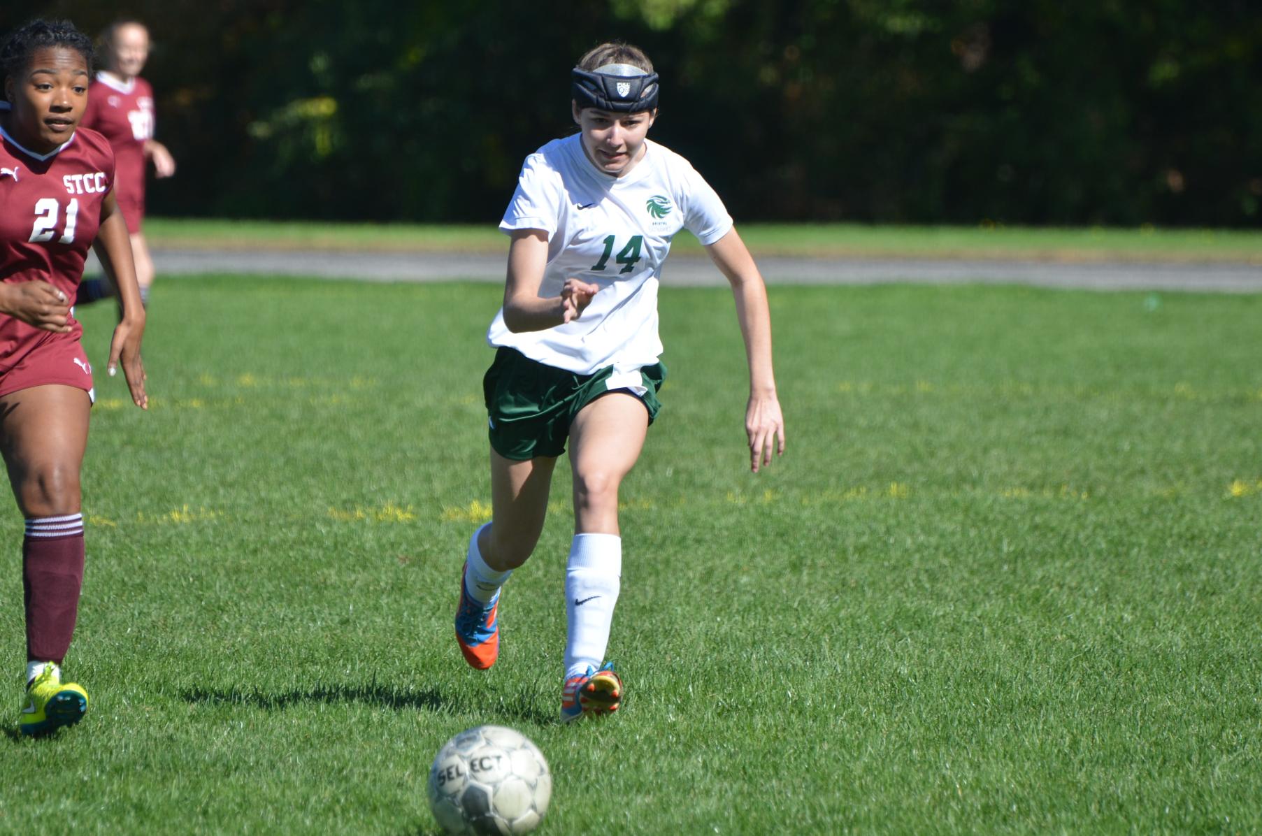 Women's Soccer Upsets High Scoring Massasoit Team 3-2 in 2OT